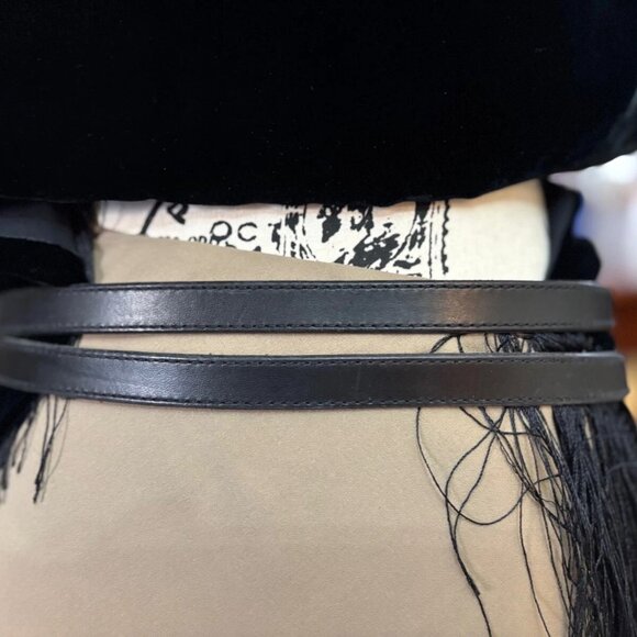 POLO RALPH LAUREN BRAIDED O-RING BUCKLE LEATHER DOUBLE WRAP ART DECO BELT - Picture 4 of 5